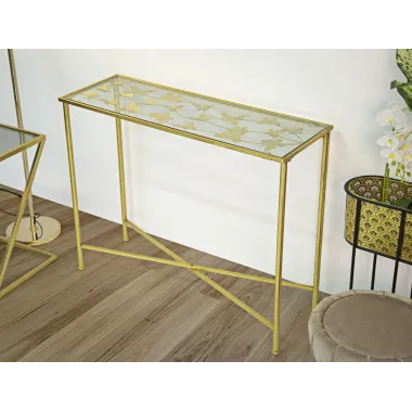 Konsola BUTTERFLIES Szklana 100x35x80 cm